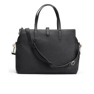 Cuyana Leather Triple Zipper Overnight Black Pebbled Leather gently used